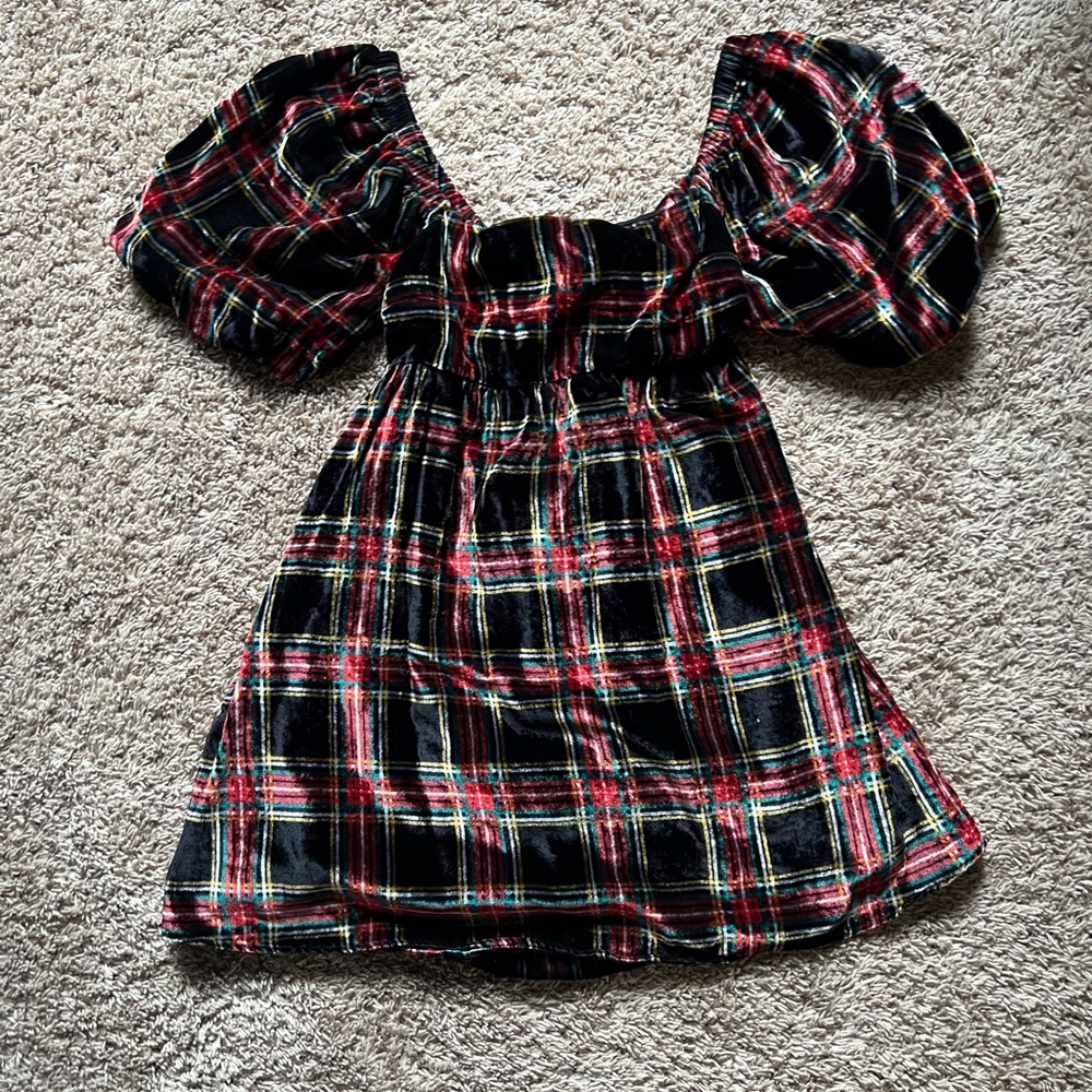 Francesca's Collections Plaid Mini Dress - Red and Black